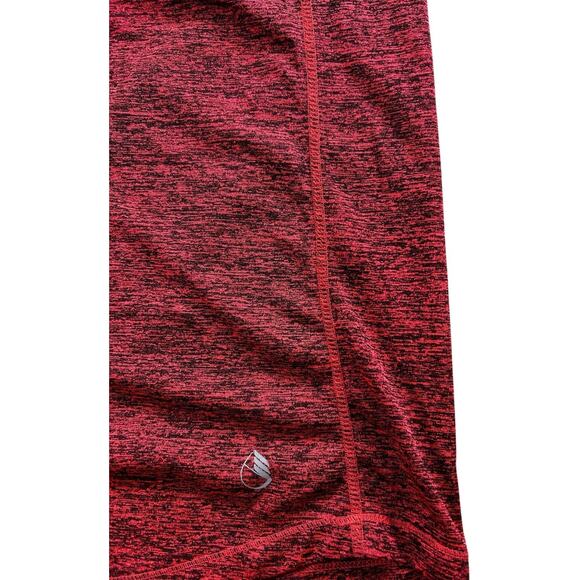 Athletic Top With Built In Bra Sz XL Heathered Strappy Back Layered Shirt Gym - Picture 5 of 9